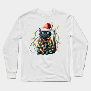 Christmas Lights Cat Merry Catmas Long Sleeve T-Shirt